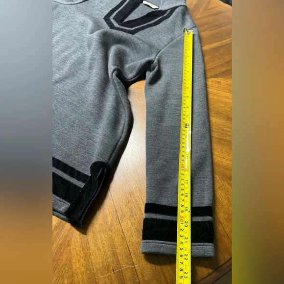 Soft Surroundings Runway Tunic Gray Black Velvet Trim Sweater Top NO SIZE TAG - Picture 4 of 7